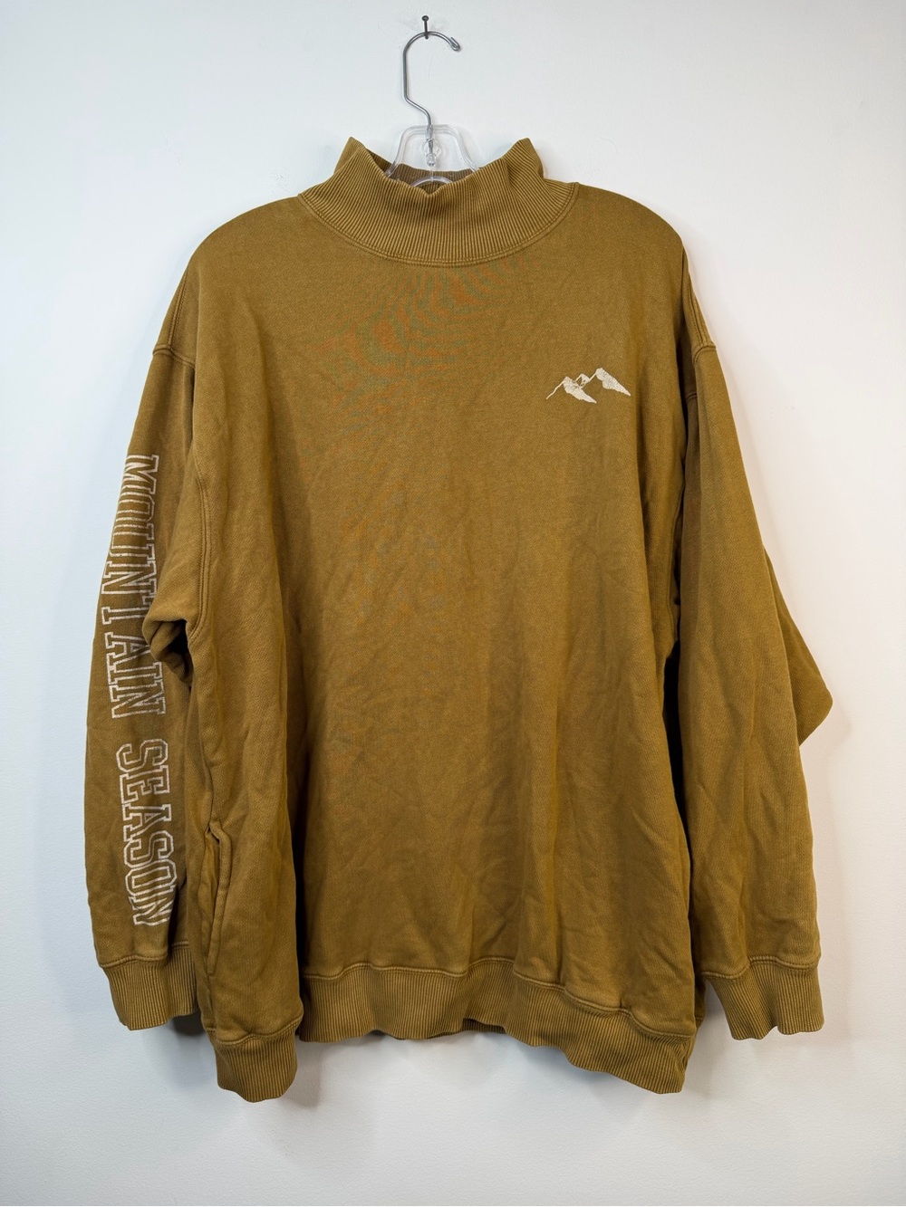 Aerie Mountain Season Oversized Mock Neck Sweatshirt Brown XL - Picture 2 of 9